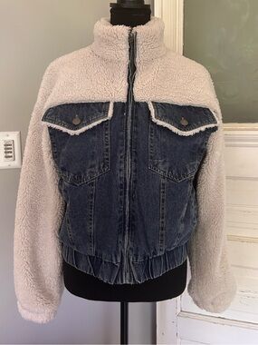 Thread & Supply Leona Denim & Faux Shearling Jean Jacket